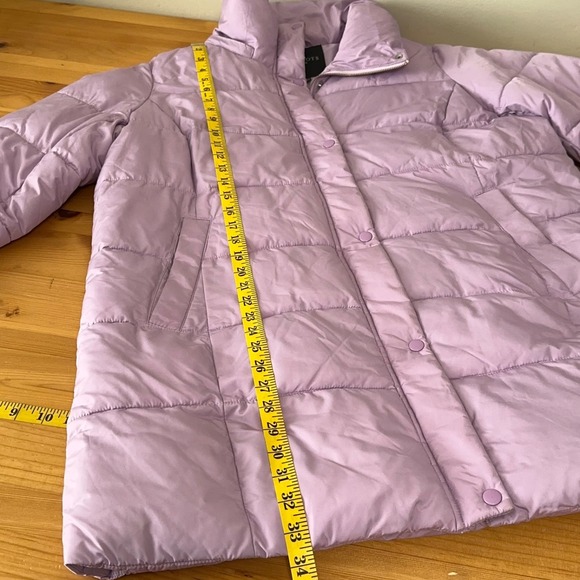 Talbots Plus Womens Quilted Puffer Coat Sz X Pockets Zip Snap Purple Lilac - Picture 7 of 10